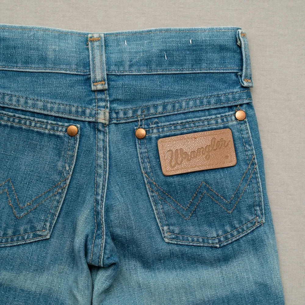 Vintage 70s 80s Wrangler Kids Jeans‎ Size 1T Double Knee Inserts Boot Cut Faded